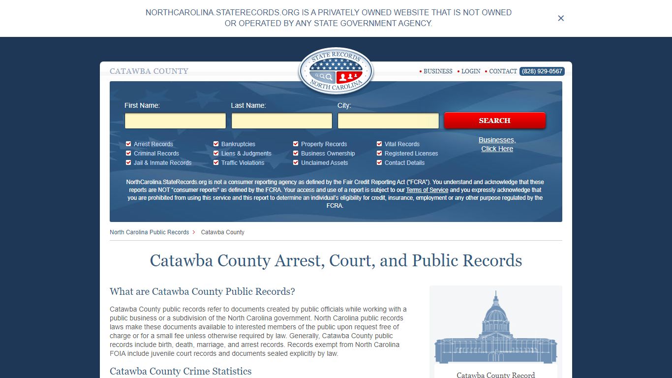 Catawba County Arrest, Court, and Public Records