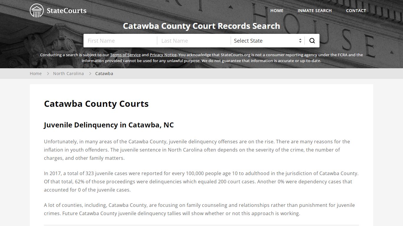 Catawba County, NC Courts - Records & Cases - StateCourts